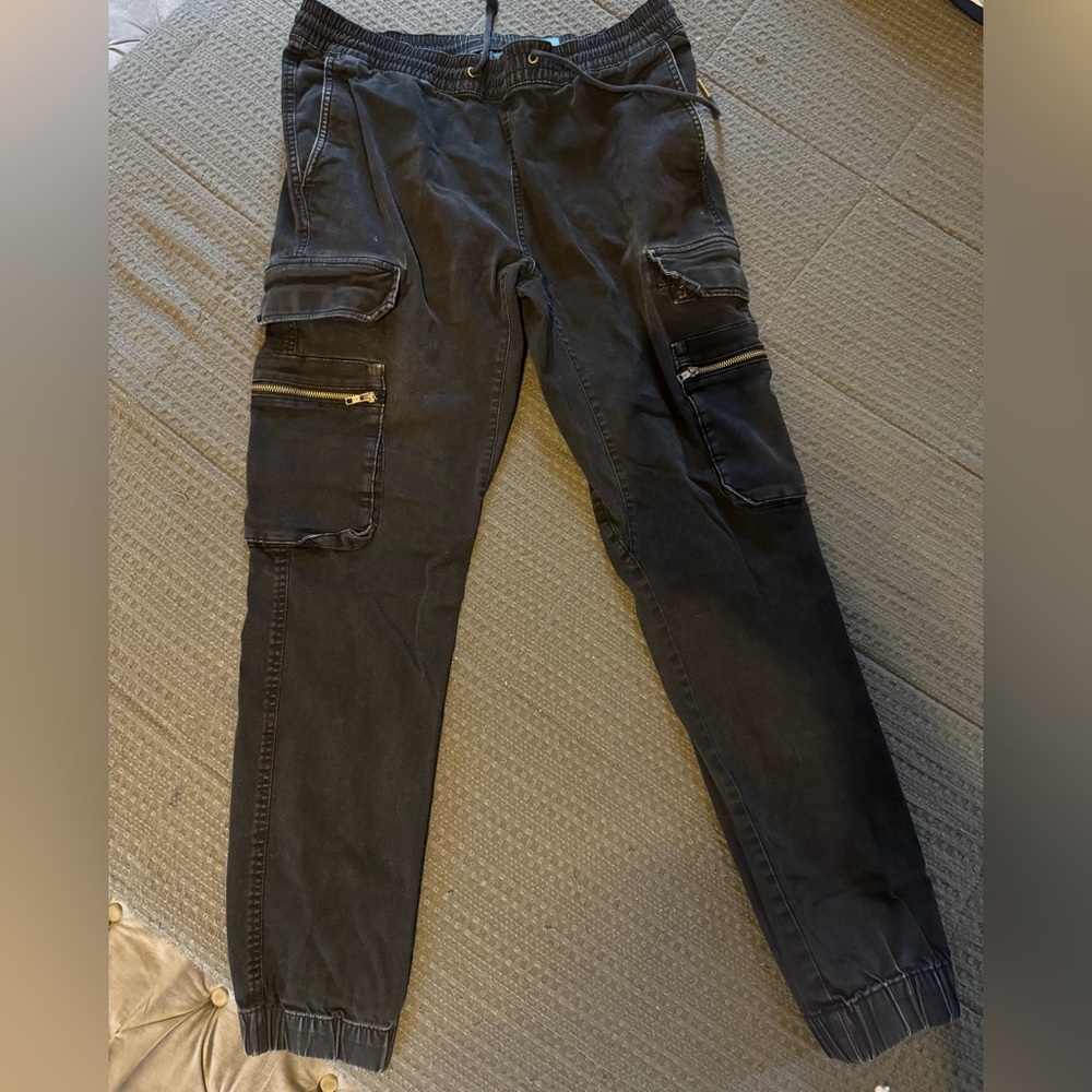 Divided Black Cargo Pants